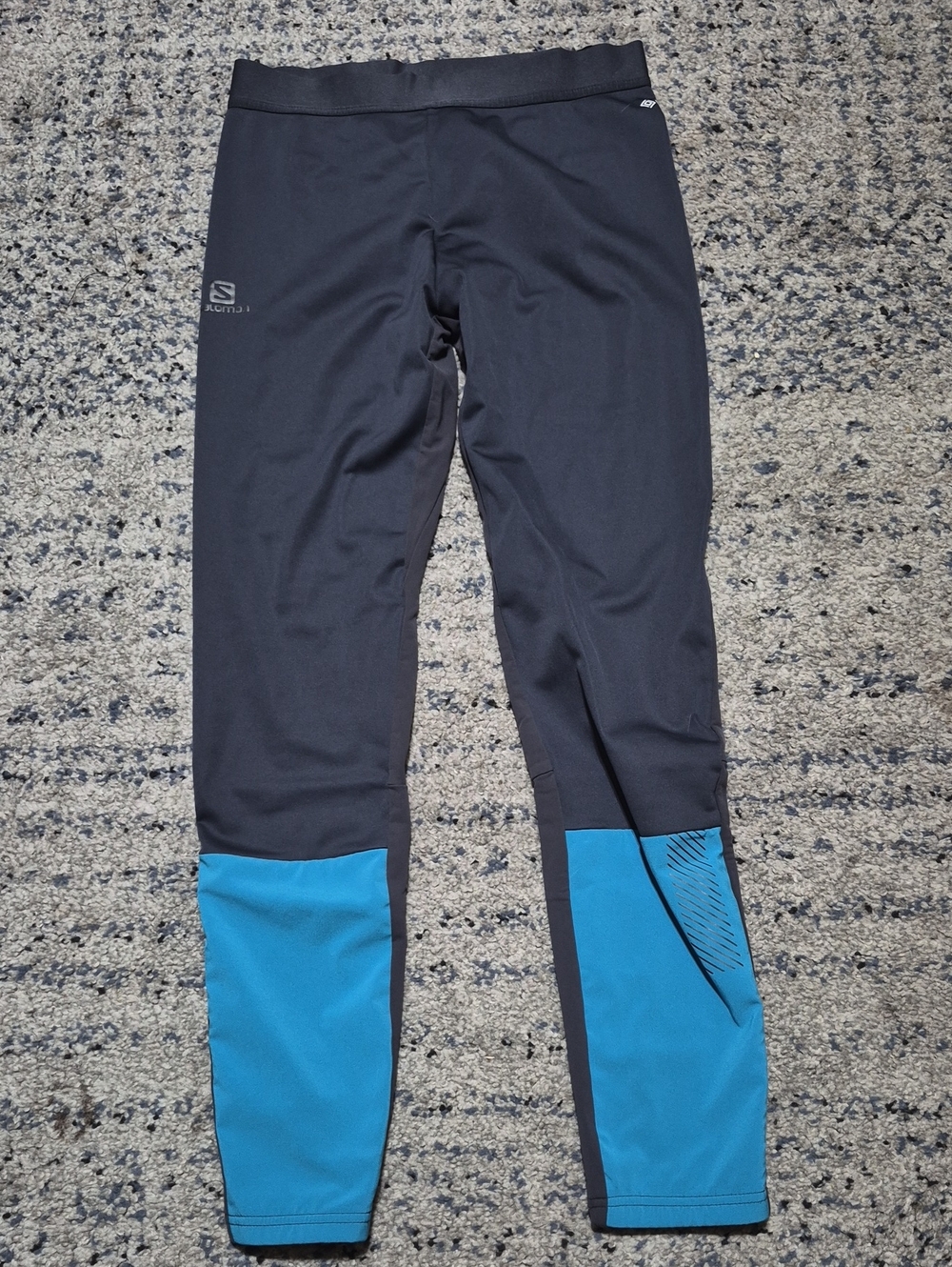 Salomon Grey And Blue Womens Performance Leggings